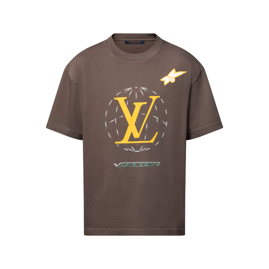 Louis Vuitton ロゴプリントゴールド半袖Tシャツ S Washed Embellished Cotton T-Shirt - Ready-to-Wear | LOUIS VUITTON